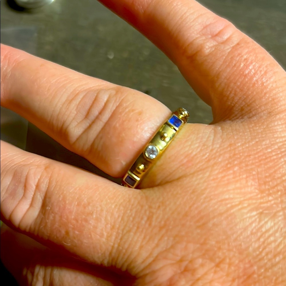 Tova -  Gold toned 925 sterling‎ silver and Blue Women's Ring